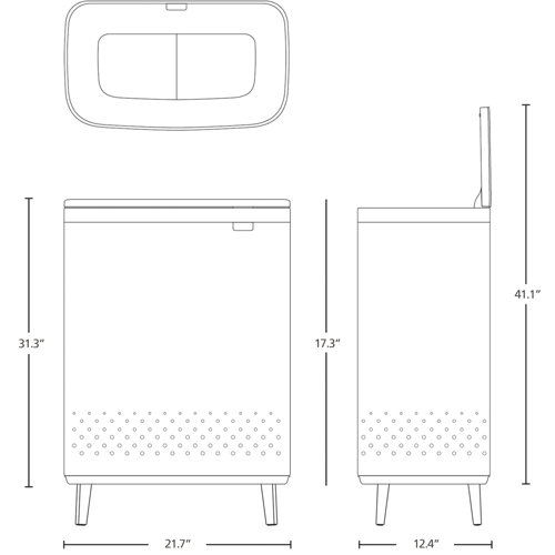 Brabantia Bo Dual Compartment Laundry Hamper 2 x 11.9 Gallon (23.8